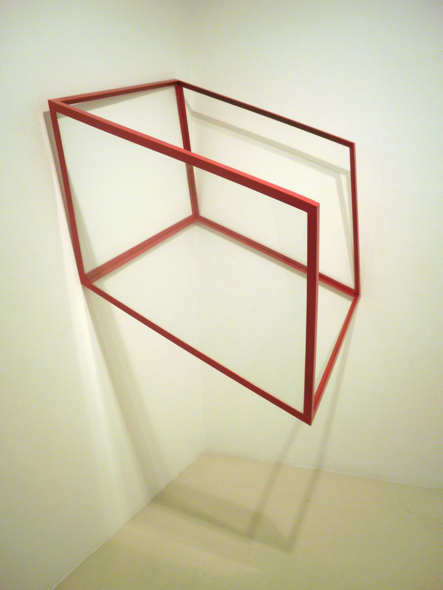 Untitled, 2008, painted iron and glass, 160 x 150 x 110 cm.